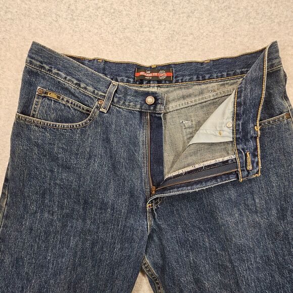 Lee Jeans Men's Relaxed Fit Blue Denim 38x32 Cotton Straight Leg - Picture 3 of 9